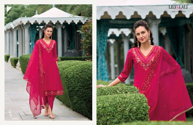 Masoom By Lily And Lali Jacquard Viscose Silk Kurti With Bottom Dupatta Wholesale Online